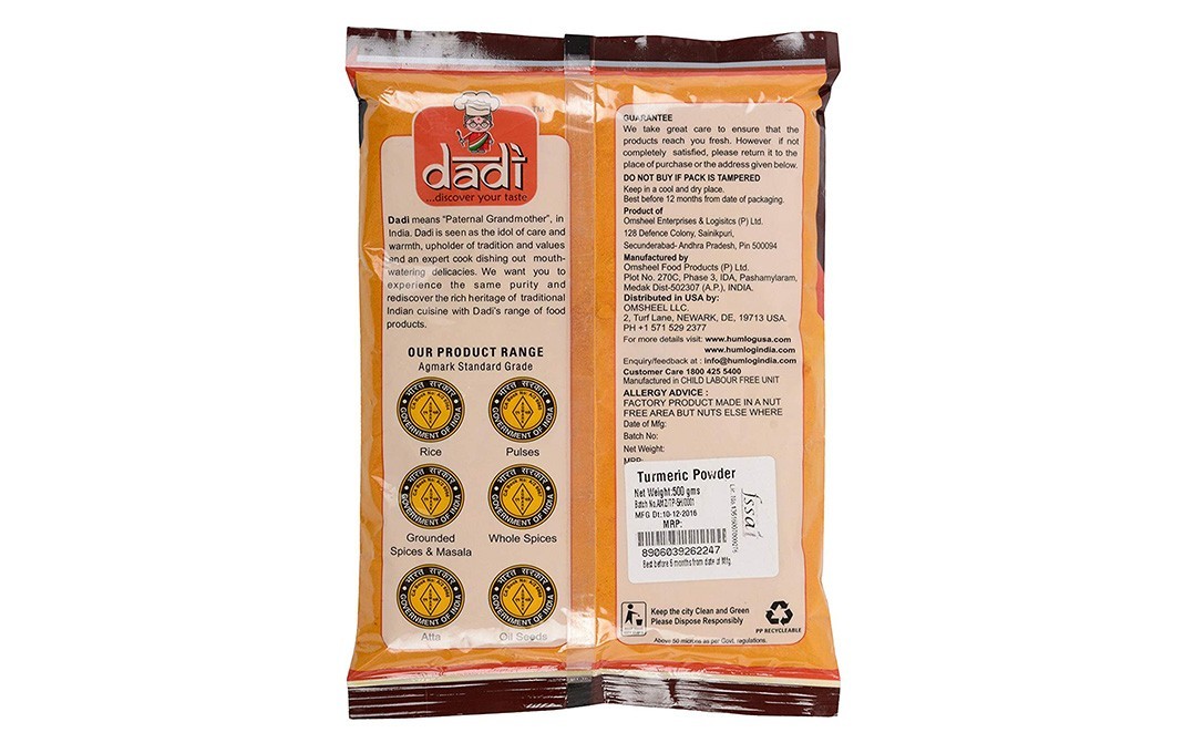 Dadi Turmeric Powder    Pack  500 grams